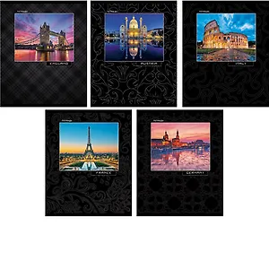 Тетрадь 48л кл. "Путешествие по Европе (страны)" офсет, твин-лак, ассорти, Unnika