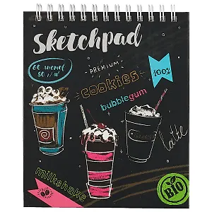 Скетчбук А6 60л "Чкоктейльная вечеринка" белый офсет, 80г/м2, тв.обложка, гребень