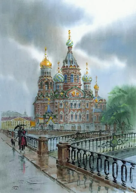 Постер Виды Санкт-Петербурга Спас-на-Крови(дождь) м/ф [ХА60-021] 2978610 — 1