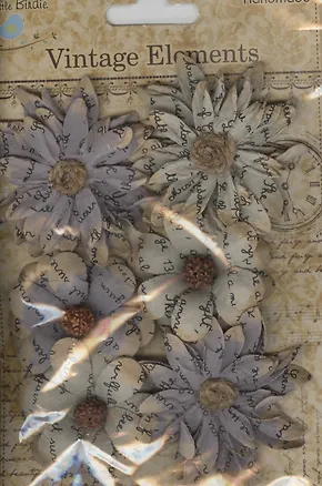 Декоративные цветы из бумаги (QLB017-GR) (6шт) (45мм) (серый) (упаковка) 2368118