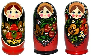 Сувенир, Матрешка. Хохлома 5м, h-15см, дерево М05-0015-4АУ 334117