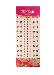 Набор для творчества, Tukzar, Наклейки-стразы акриловые Цветочки и кружочки стразы+жемчуг, 10*23см