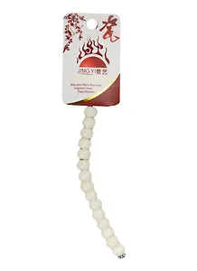 Набор для творчества Бусины керам. на силикон. нити 15шт 8мм J3, моноцвет рисовый