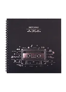 Скетчбук 195*195 20л "Music" акварельн., с перф., 200г/м2, обл картон, тисн. фольг., широкая евроспираль