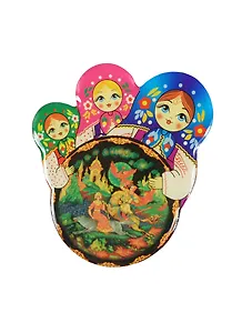 Магн.-круг 3матр.смола "Палех. Иван царевич и серый волк." (02-34-3KR-281)