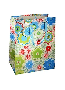 Пакет подарочный бумажный А4 26*32*12 "Цветы",жен., разноцвет., мат. ламинат, Хансибэг