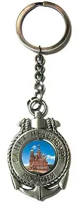 Сувенир, Акм,  Брелок-якорь-тросик "Спас-на-Крови-Разводной мост", цвет античное олово