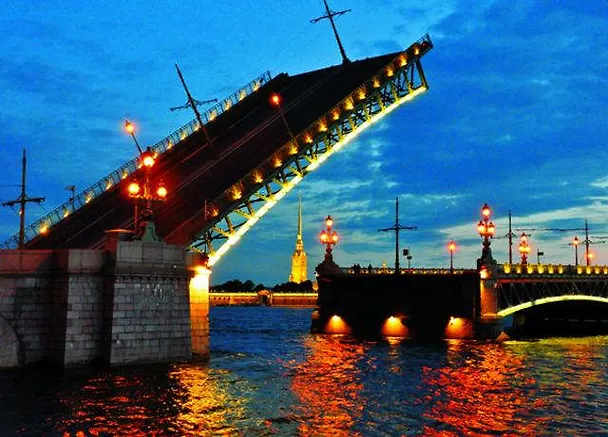 Открытка с видами (СПб) Белая ночь.Разводка Троицкого моста. [SPB-026] 337607 — 1