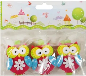 Набор из 3-х прищепок Совы (малиновые) (11069804) (пакет с хедером) (в ассорт.)