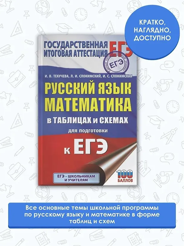 Книга Русский язык. Математика в таблицах и схемах для подготовки к ЕГЭ (Ирина Текучева) — 4