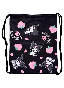 Мешок для сменной обуви "Kuromi", черно-розовый, 36 х 47 см