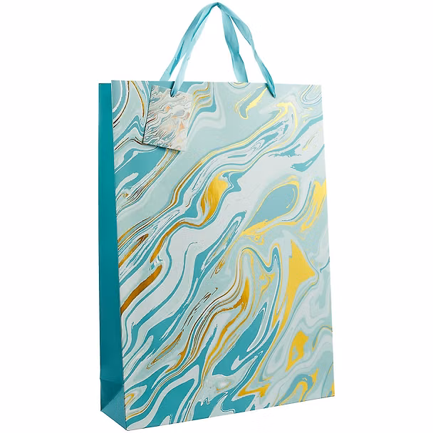 Пакет А3 46*33*10 Бирюзовые разводы нейтр., бум.мат.ламинат 256698 — 1