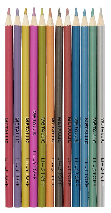 Карандаши цветные 12 цветов, "Metallic. Стиль", Listoff 3036211 — 2