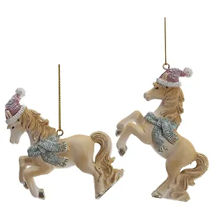 Фигурка декоративная подвесная Лошадка бежевая, 2 варианта (9х2х8) 3126940
