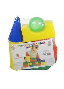 Строительный набор (01691) (9 элементов) (разноцветный пластик) (3+) (упаковка)