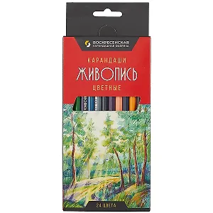 Карандаши цветные ВКФ, "Живопись", 24 цвета