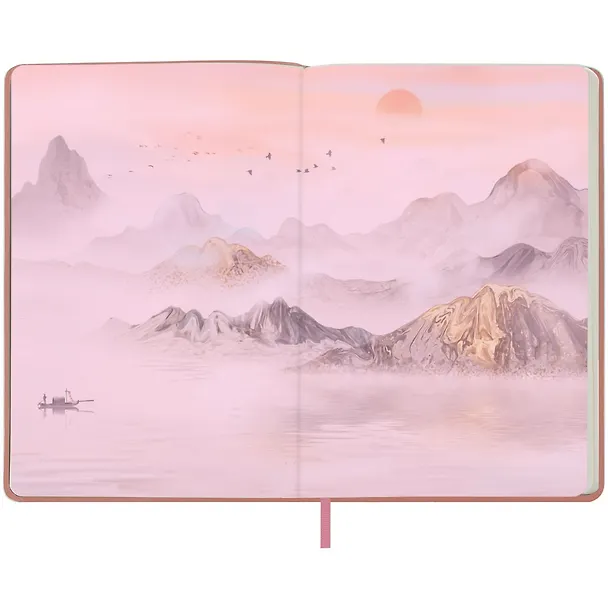 Книга для записей А5 80л лин. "Sakura. Karahafu" кожзам, с резинкой, тиснение фольгой 3103403 — 6