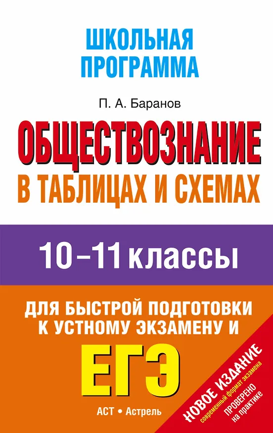 Книга Обществознание в таблицах и схемах: 10-11 классы: справочные материалы (Пётр Баранов) — 1