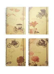 Тетрадь 160л "Авто Ретро" тв.картон, тиснение, спираль, кругл.резинка, инд.уп., ассорти, Haich