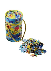 Пазлы в тубусе с веревочной ручкой, 80 деталей, морские жители (15-02203-12)