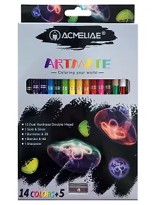 Карандаши цветные Aсmeliae, Artmate, двухсторонние 15 цветов с точилкой