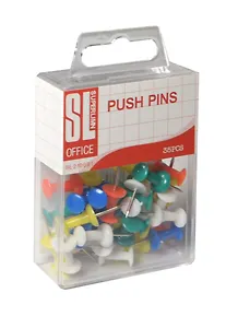 Кнопки гвоздики 35шт, цветные, пл/уп, подвес, SL