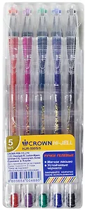 Ручки гелевые Crown, 5 цветов 0,5 мм