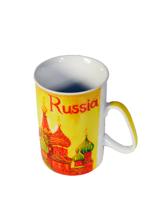 Кружка кост.фарфор цв. деколь Москва. ХВБ желтая (061-19Y) 2388469 — 1