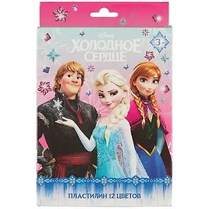 Пластилин «Холодное сердце», 12 цветов + стека 253692