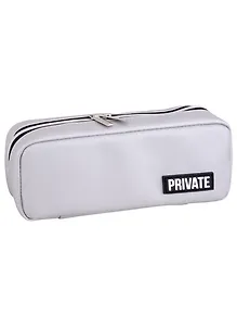 Пенал-косметичка "Private" серебристый, 21х9х5 см