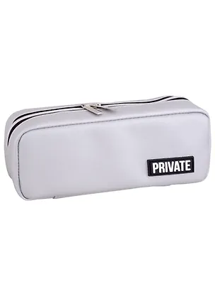 Пенал-косметичка "Private" серебристый, 21х9х5 см 2953973