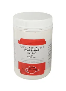 Паста акриловая рельефная 250мл белая грубая, банка, Таир