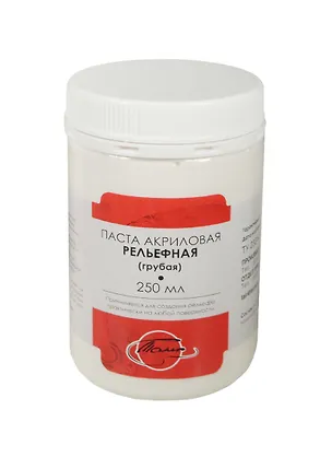Паста акриловая рельефная 250мл белая грубая, банка, Таир 236995
