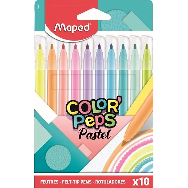 Фломастеры «Pastel» Maped, 10 цветов, смываемые 2984913 — 3