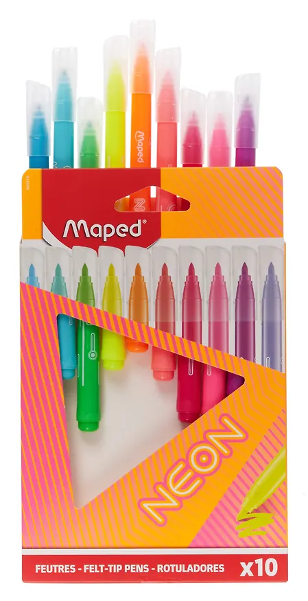 Фломастеры «Neon» Maped, 10 цветов, смываемые 3101052 — 2