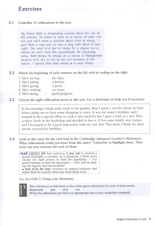 Книга Eng Collocations in Use Interm, Edition with answers (Michael McCarthy) — 7