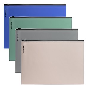 Папка на молнии А4 "Matt Navy", пластик, ассорти, Erich Krause