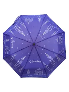 Зонт складной полуавтомат СПб. Потоп, син.