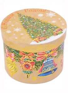 Коробка подарочная "Елка с колокольчиками" 16*16*12,5 Новый год, картон