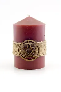 Коричневая магическая свеча с пентаграммой