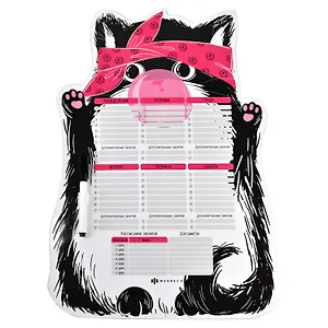 Расписание уроков А3 "Черный кот" магнитное, маркер