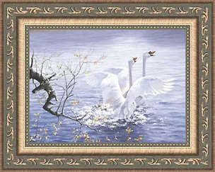 Картина Два лебедя (sj54) (13х18) 2392215