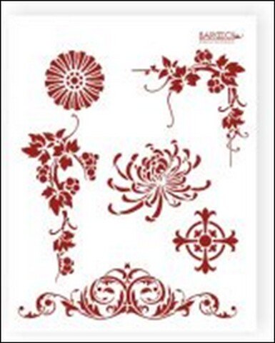 Трафарет пластиковый многоразовый Виноград Хризантема (20х25) (Л-071) 2340515 — 1