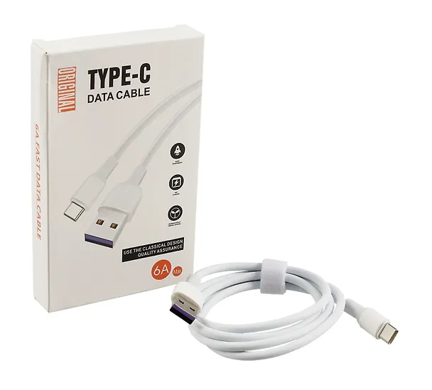Дата-кабель Type-C (1000, 6A), белый 2985825 — 2