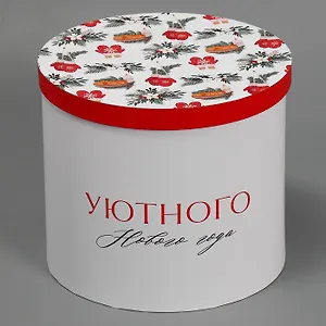 Коробка "Уютного нового года" 19,5*22 Новый год, картон
