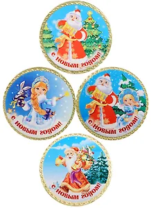 Шоколадная медаль Дед Мороз и Снегурочка, 25г