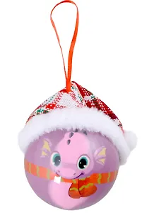 Елочный шар НГ Дракончик в шапочке (пластик, текстиль) (7,5 см) (ПВХ Бокс)