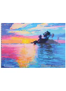 Альбом для рисования Unnika, "Акварельный закат", А4, 40 листов, на евроспирали