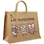 Сумка джутовая L Совы Be awesome (43х34х19)  (ДЖ2019-8) — 2713402 — 1