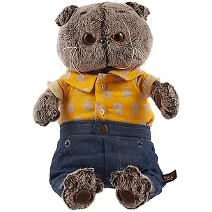 Мягкая игрушка Басик в джинсовых шортах и желтой рубашке (25 см) 2755051